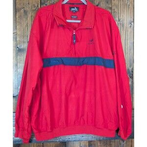 Ashworth Mens XL Red Shadow Glen Windbreaker Golf Jacket Quarter Zip NWOT